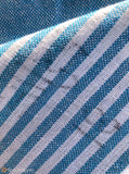 Extra Large Cotton Throw with tassels in Blue and white stripe pattern - Seconds