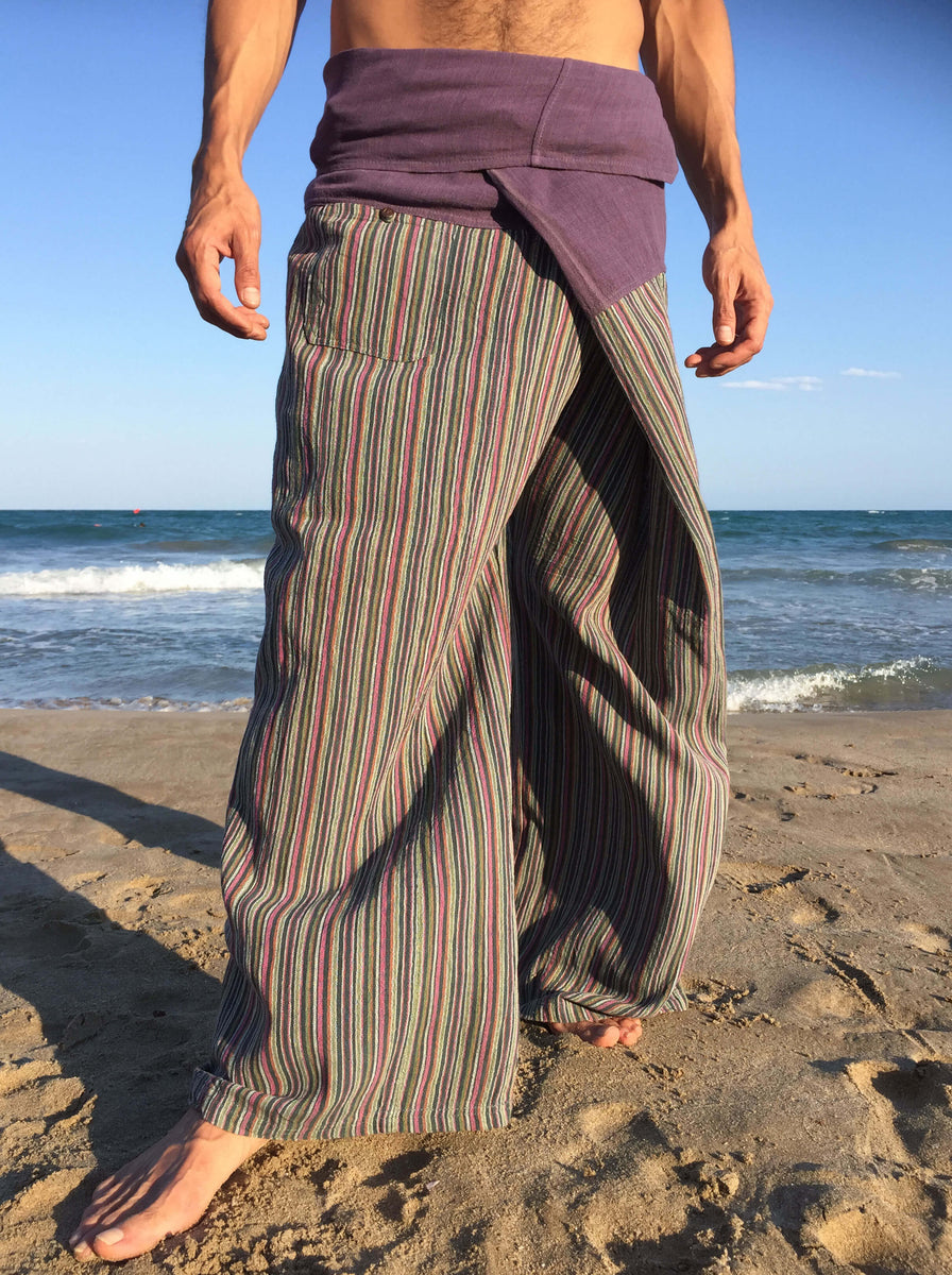 women's boho thai fisherman pants ~ purple