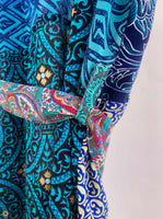 Sari Silk Kimono Robe Blue Tones