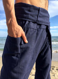 Thai Fisherman Pants Blue Pinstripe Medium/Standard - Seconds