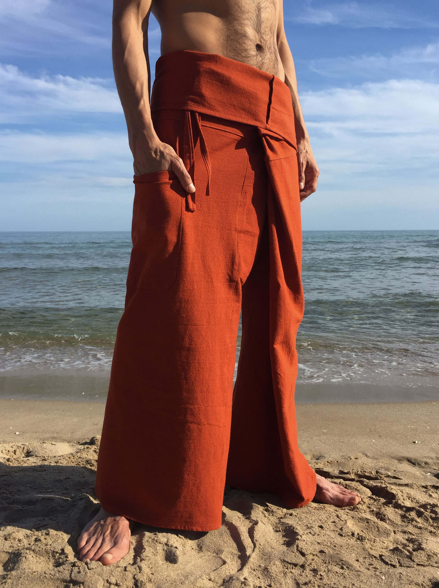 Thai Fisherman Pants Muang Cotton Dark Orange XLong - Seconds