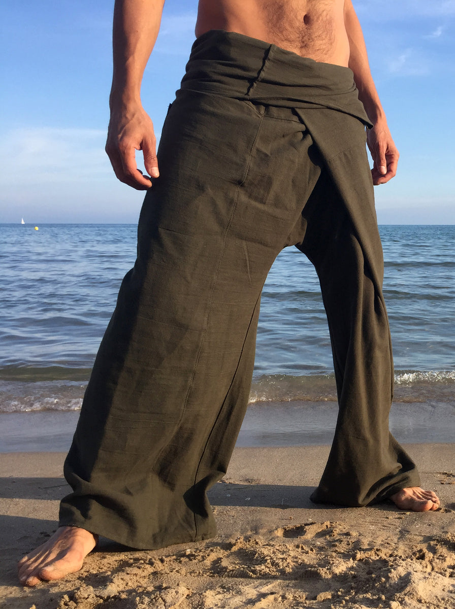Thai Fisherman Pants Cotton Olive Green – Bindi Designs
