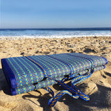 Fold Up Beach Mat Blue