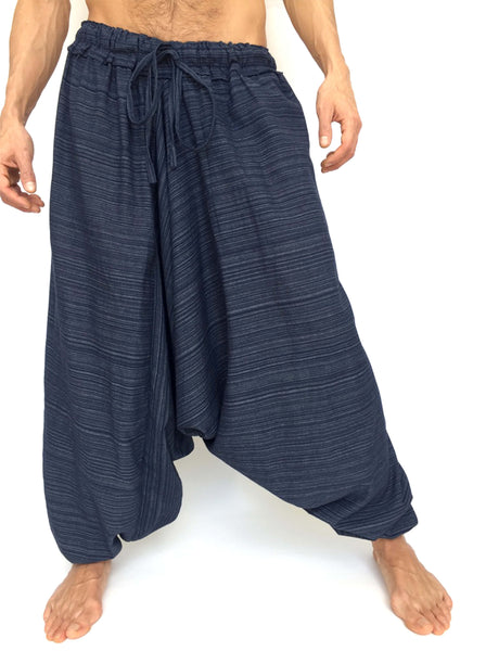 Blue Line Pattern Samurai Pants
