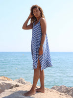 Blue and White Cotton Dress