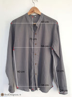 Coconut Button Light Cotton Shirt in Stone Grey