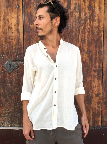 Coconut Button Shirt in Natural Light Cotton