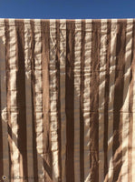 Extra Large Cotton Throw with tassels in Brown and cream stripe pattern