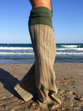 Raw Cotton Thai Fisherman Pants with Pinstripe Pattern