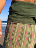 Raw Cotton Thai Fisherman Pants with Pinstripe Pattern