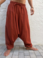 Boho Pants Cotton with Pockets Dark Orange