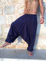 Loose Cotton Pants with Pockets Midnight Blue
