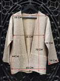 Mottled Knitted Jacket Camel with Blue Highlights