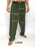Olive Green Cotton Drawstring Pants