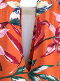 Orange Floral Print Kaftan Dress
