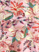 Peach Pink Floral Print Kaftan Dress