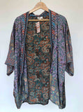 Short Kimono Patchwork Sari Jacket with Gold