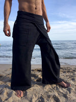 Thai Fisherman Pants Black Pinstripe XL - Seconds