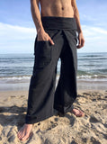 Thai Fisherman Pants Black Pinstripe XL - Seconds