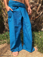 Thai Fisherman Pants Bright Blue Pinstripe