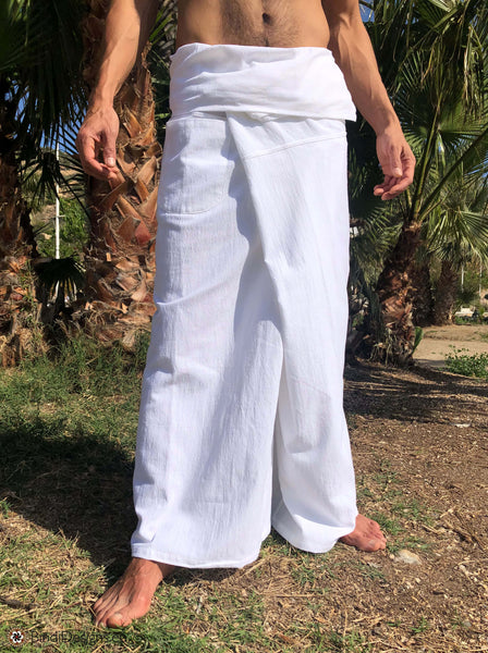 traditional thai fishermans cotton trousers loose fit  comfy gender  neutral