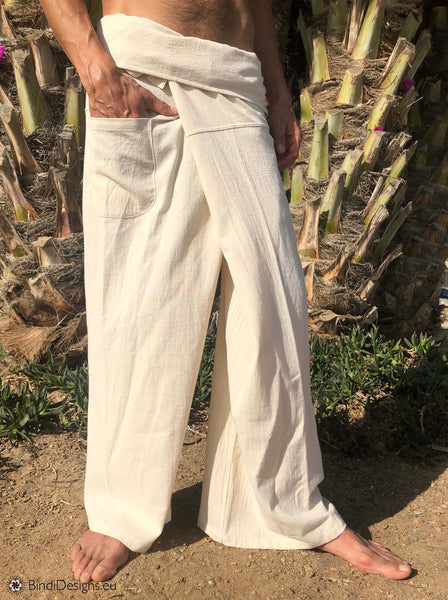 Thai Fisherman Pants Natural Light Cotton – Bindi Designs