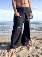 Thai Fisherman Pants Black Pinstripe