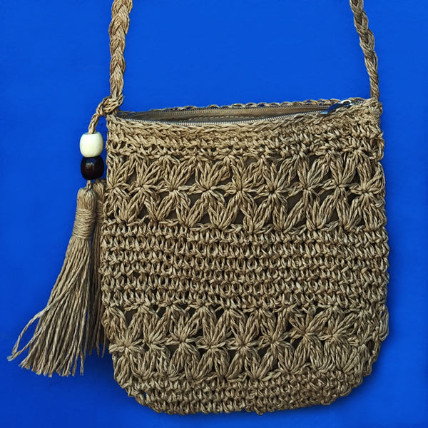 Woven Straw Crossbody Bag