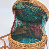 Hand Woven Rattan Bag with Batik Lining
