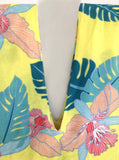 Yellow Palm Print Kaftan Dress