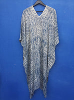 Indigo Batik Print Kaftan Dress
