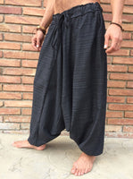 Black Line Pattern Samurai Pants