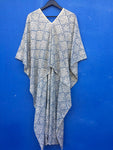 Indigo Print Kaftan Dress