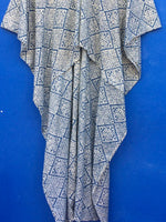 Indigo Print Kaftan Dress