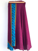 Dark Fuchsia Wrap Skirt with Paisley Pattern
